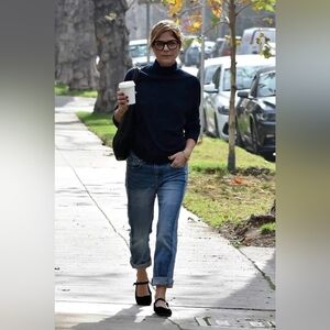 Madewell Womens Coralie Mary Jane Shoes Blue Velvet Buckle Round Toe 6.5